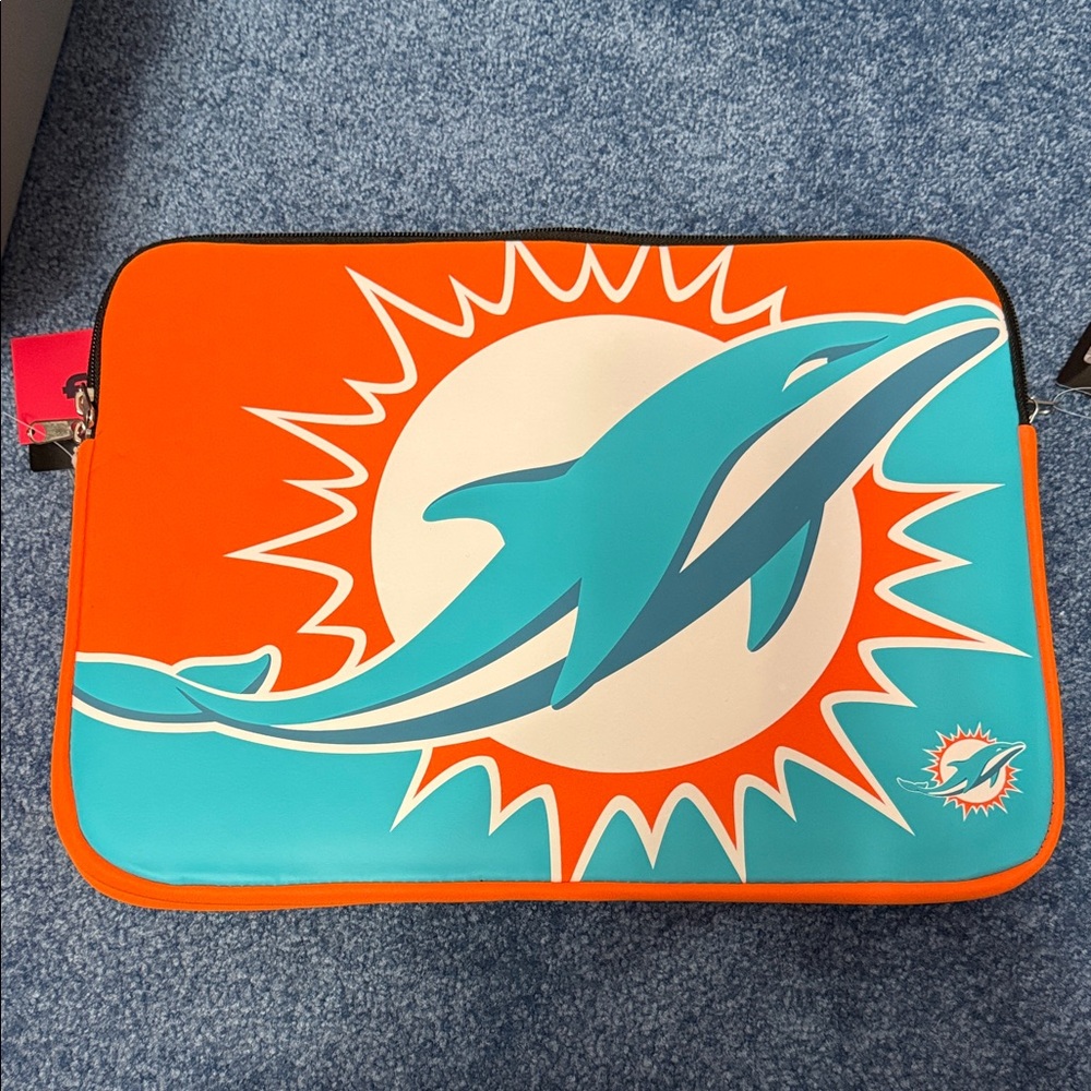 Miami Dolphins Logo 15” laptop bag- Teal & Orange